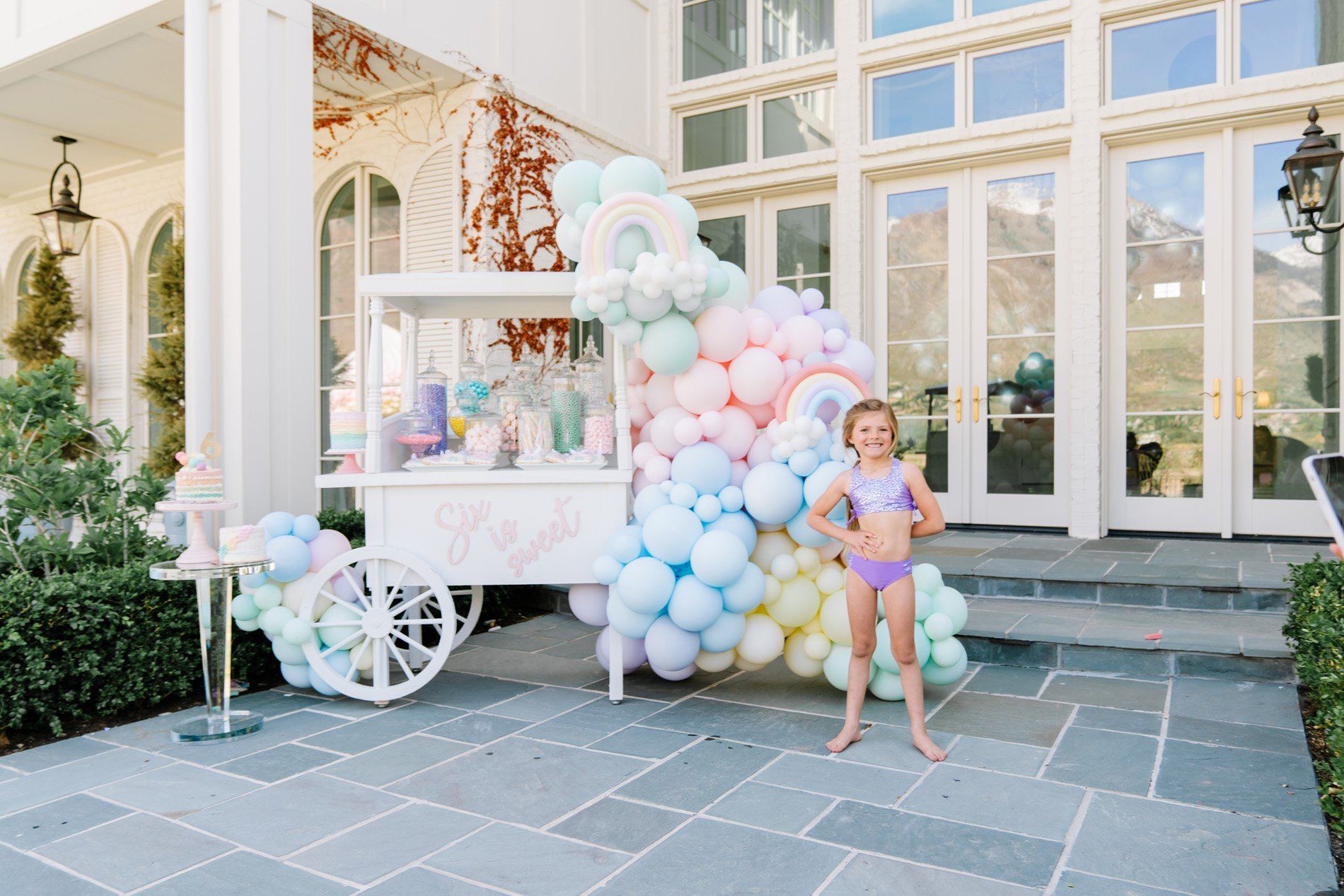 Isla Rose's Rainbow-Themed Birthday Party by the Pool...