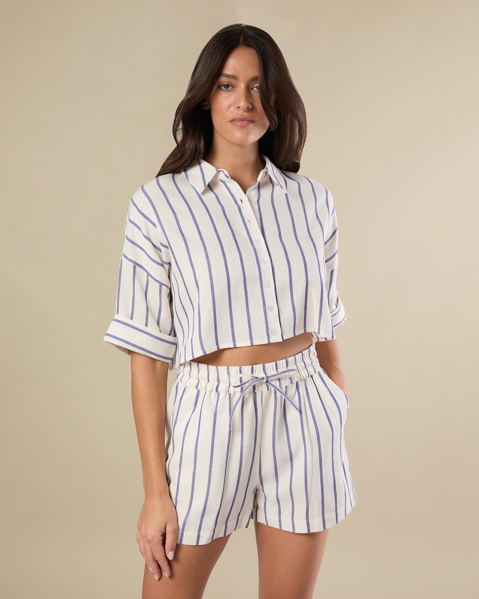 Navy/Ivory Stripe